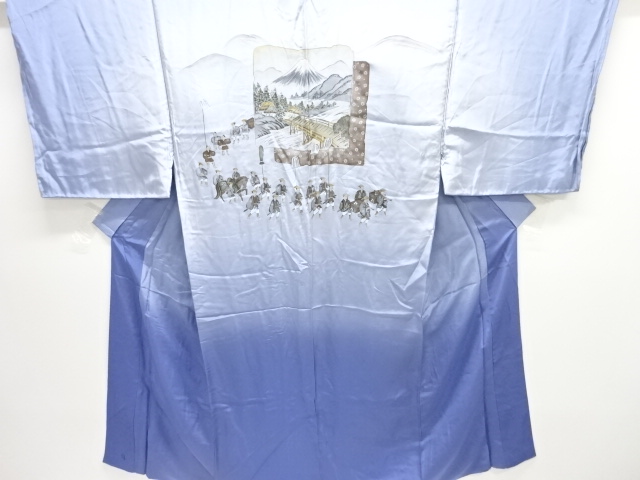 アンティーク　大名行列模様男物長襦袢